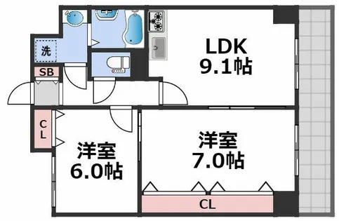 グランデュール林寺【6階】の間取り