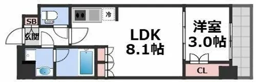ウエリスアーバン守口【5階】の間取り