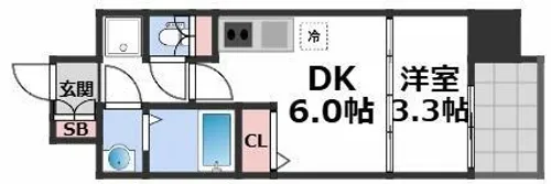 ブランシエスタ森ノ宮【11階】の間取り