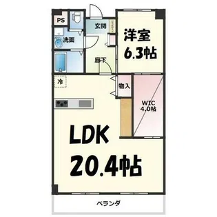 OS・SKYレスカール大久手【4階】の間取り
