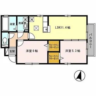 ソレーユ・コートA棟【102号室】の間取り