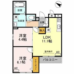 Audrey【303号室】の間取り