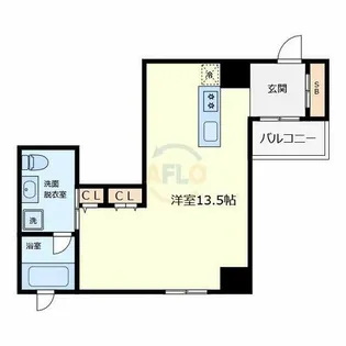 ルクレ堺筋本町レジデンス【7階】の間取り