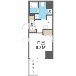 アクアプレイス北浜【205号室】の間取り
