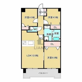 グランドアビタシオン平尾【306号室】の間取り