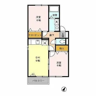 セゾンミストラル B【202号室】の間取り