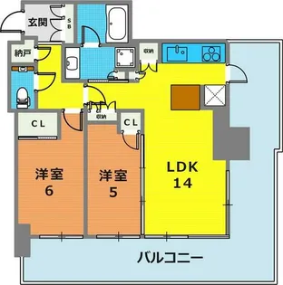 ベイシティタワーズ神戸EAST【1607号室】の間取り