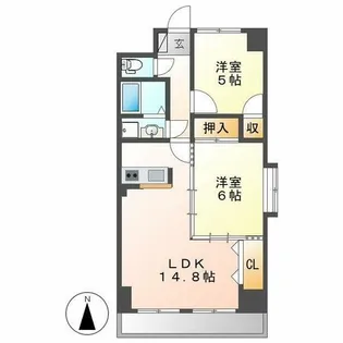 ランバー原田【8階】の間取り