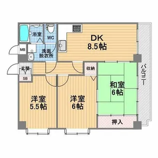 エクセレント甲子園11番館【2階】の間取り