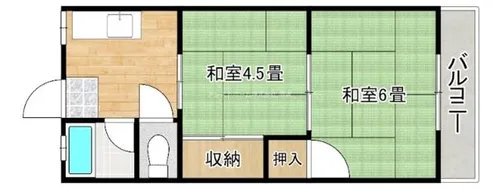 綾之町コーポ【2C号室】の間取り