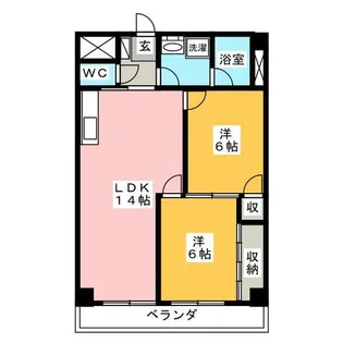 バロワール宝神【3階】の間取り