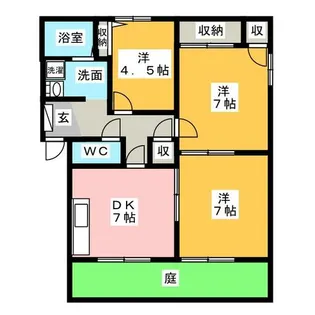 旭前フレグランスB棟【1階】の間取り