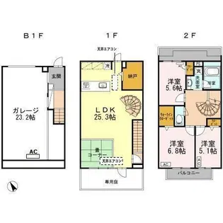 密柑山レジデンス【1階】の間取り