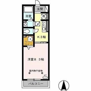 ピアチェーレ B棟【105号室】の間取り