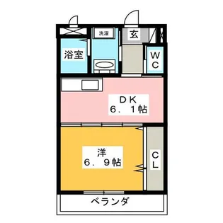 フラットゆい【1階】の間取り