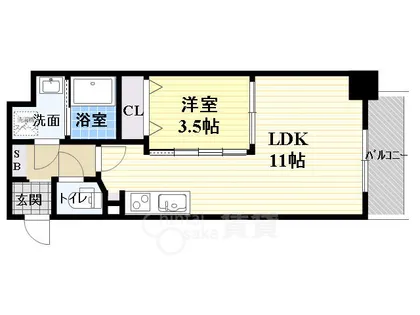 ラ・フォルム天満橋EAST【7階】の間取り