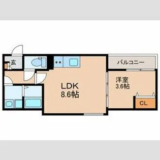 D porta refinard【3階】の間取り