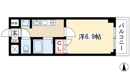 プレサンスSAKAEリバースタイル【9階】の間取り