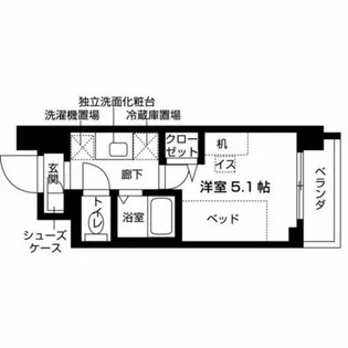キャンパスヴィレッジ京都衣笠【5階】の間取り