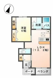 ベルビュー田園【1階】の間取り