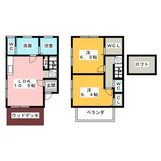 愛知県半田市青山5丁目【テラスハウス】の間取り