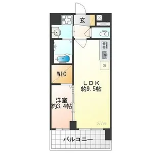 ソルテラス京都JUJO薫【6階】の間取り