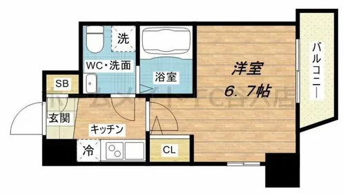 SERENiTE本町reflet【7階】の間取り