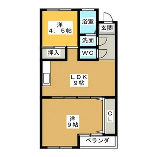 コーポ八幸園【4階】の間取り