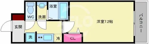 スペーシア日本橋東【10階】の間取り