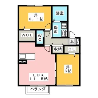 レイクサイドヴィレッジ【2階】の間取り