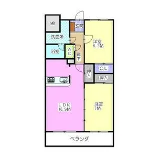 グランディール中京【6階】の間取り