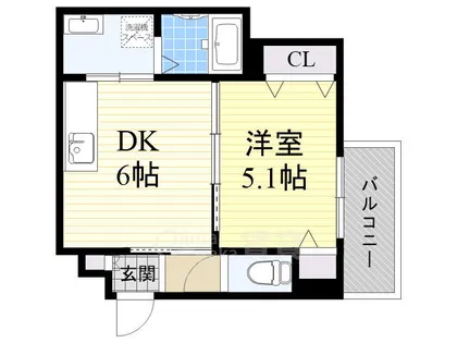 クリエオーレ東中浜【3階】の間取り