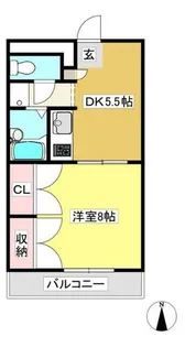 クレール前田【205号室】の間取り
