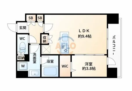 1LDKの間取り画像