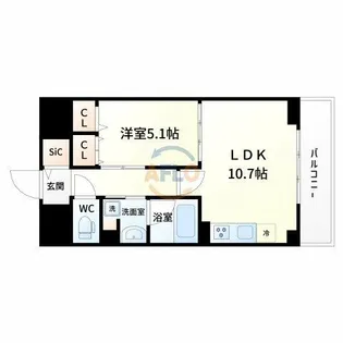 プログレッセ新大阪【12階】の間取り