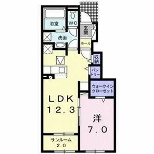 プロスペリタ土原【1階】の間取り