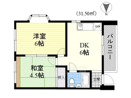 旭ロイヤルハイム【4階】の間取り