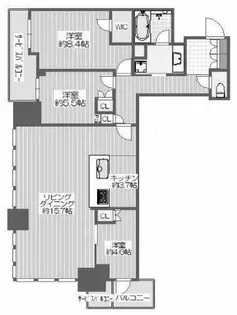 シエリアタワー大阪堀江【36階】の間取り