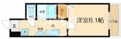 ドエル心斎橋【5階】の間取り