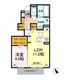 アペーゴ A【1階】の間取り