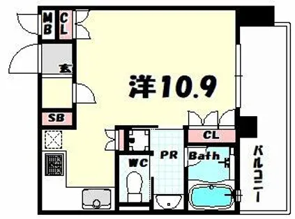 リーガル神戸三宮山手【7階】の間取り