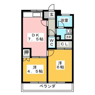 2DKの間取り画像