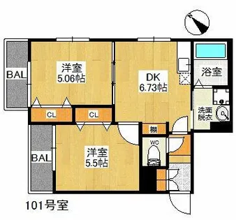 Grandtic nono大橋南【1階】の間取り