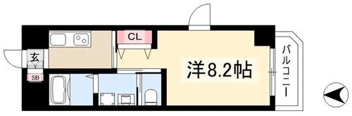 グランシャリオ波寄【5階】の間取り