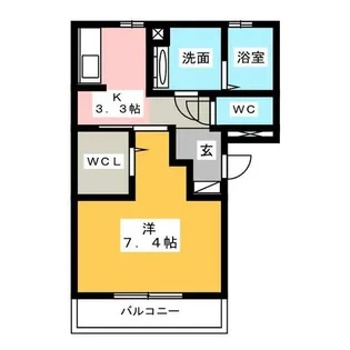 アーネスト イン ダイヤ【1階】の間取り