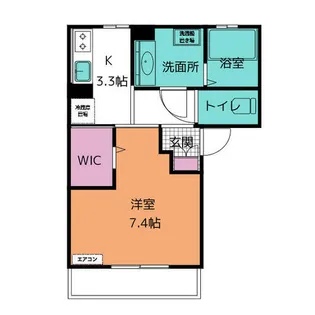 アーネスト イン ダイヤ【1階】の間取り