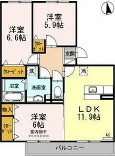 エス プラージュ【3階】の間取り