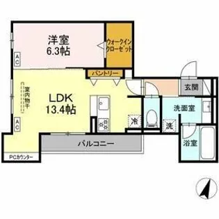 ビスタレイルウェイ八田【3階】の間取り