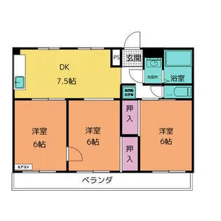 シャトルハイツB棟【202号室】の間取り