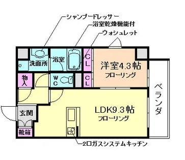 AD-HOC呉服町【5階】の間取り